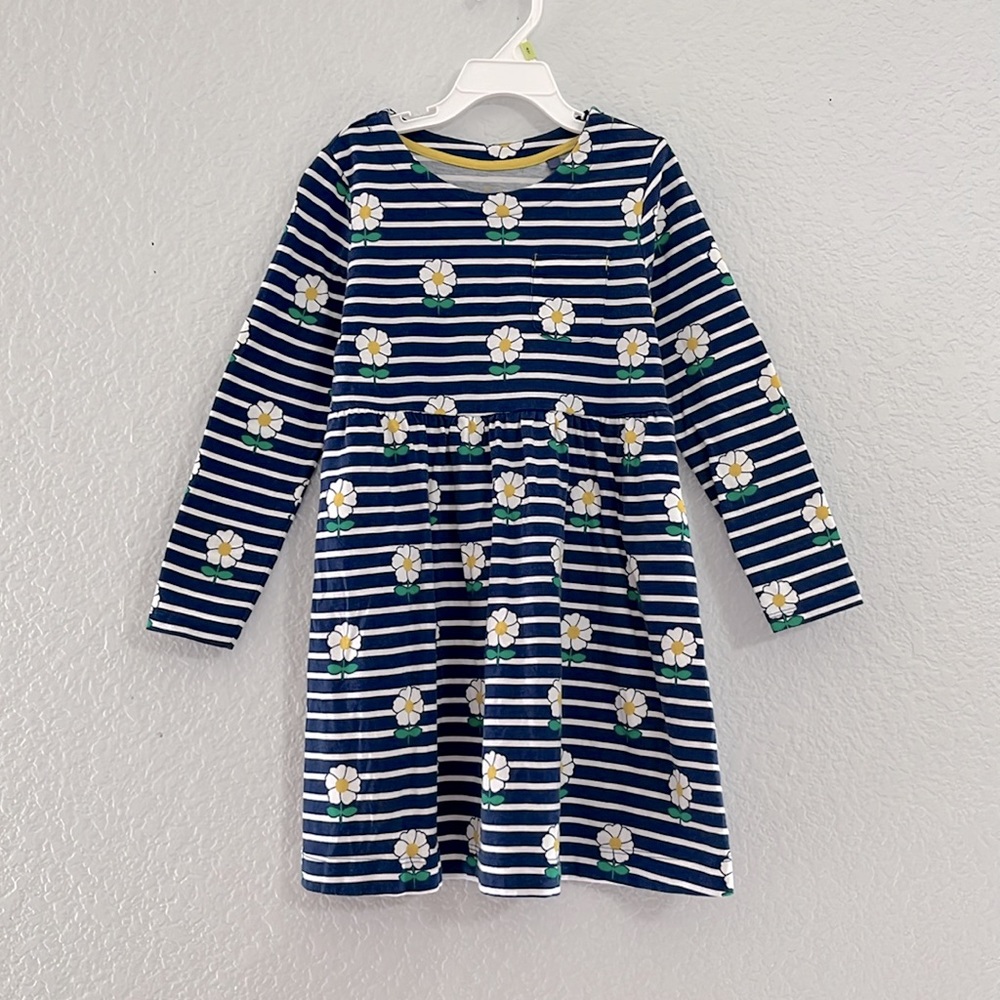 Mini Boden Girls Floral Striped Dress